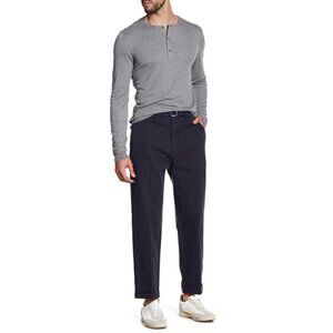 Vince Mens Blue Linen Blend Pockets Relaxed Crop Trousers Pants Sz 32 x 32 New